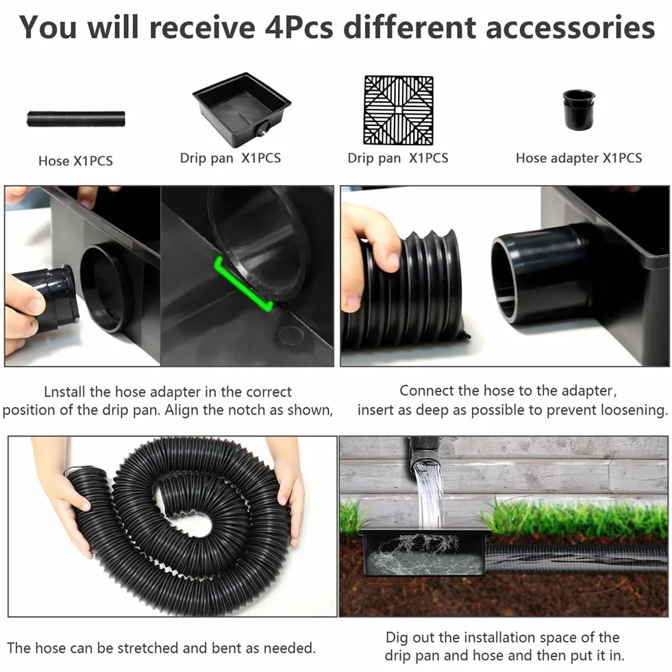 Elastyczne Przedłużenie Odpływu Burzowego Catch Basin Adapter do Trawnika Patio