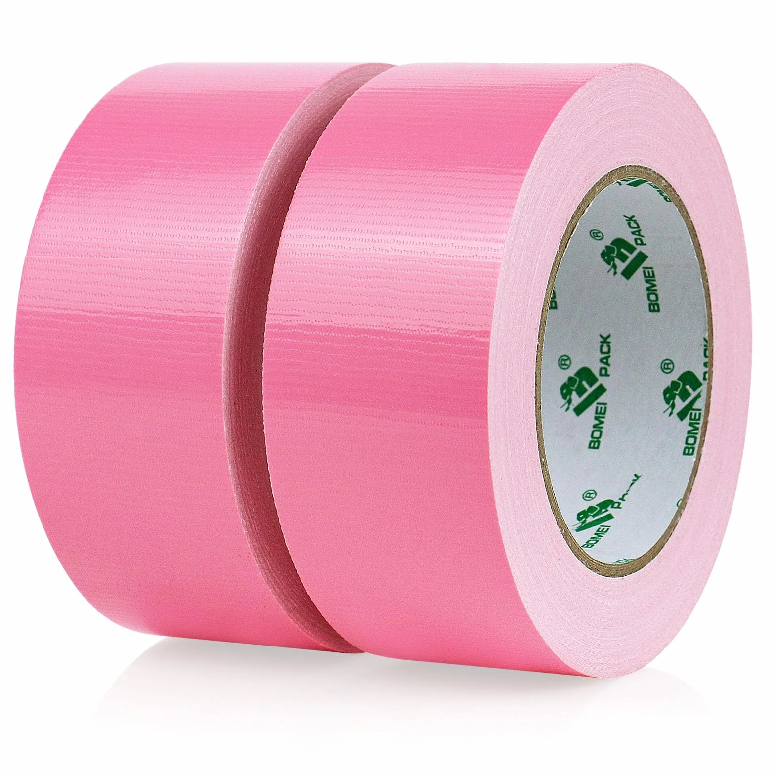 BOMEI PACK Różowa taśma pancerna, wodoodporna, 50 mm x 30 m, 2 rolki, różowa taśma pancerna, taśma klejąca z tkaniny, bardzo mocna, wodoszczelna taśma klejąca