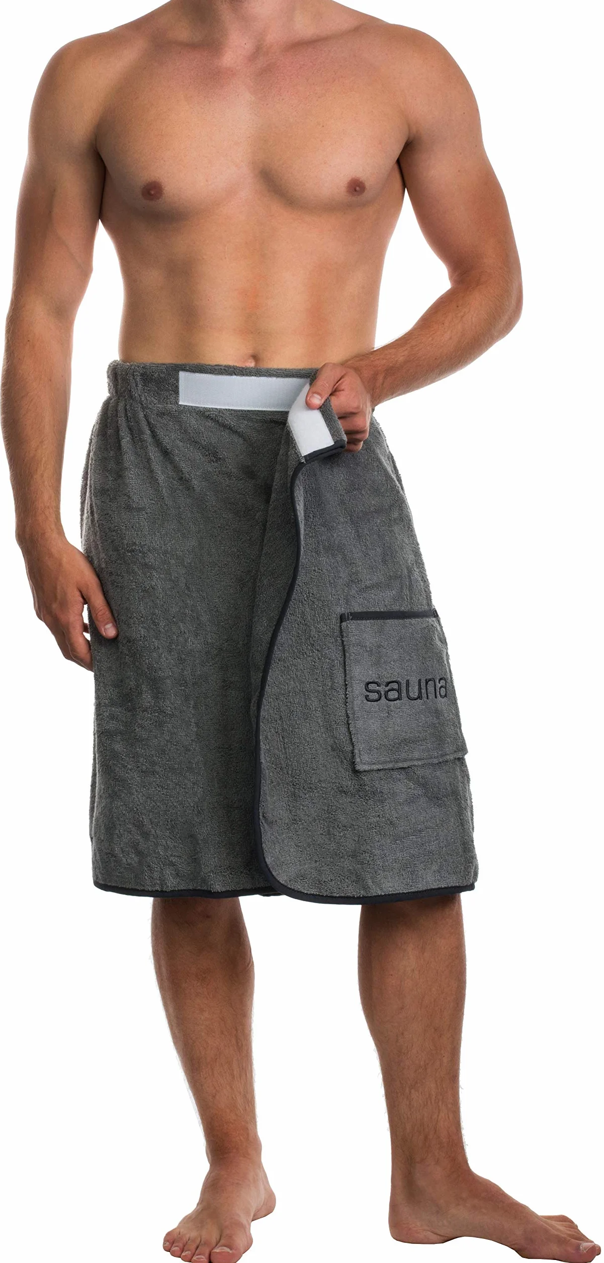Męski kilt do sauny sarong S-XL z zapięciem na rzepy 100% bawełna