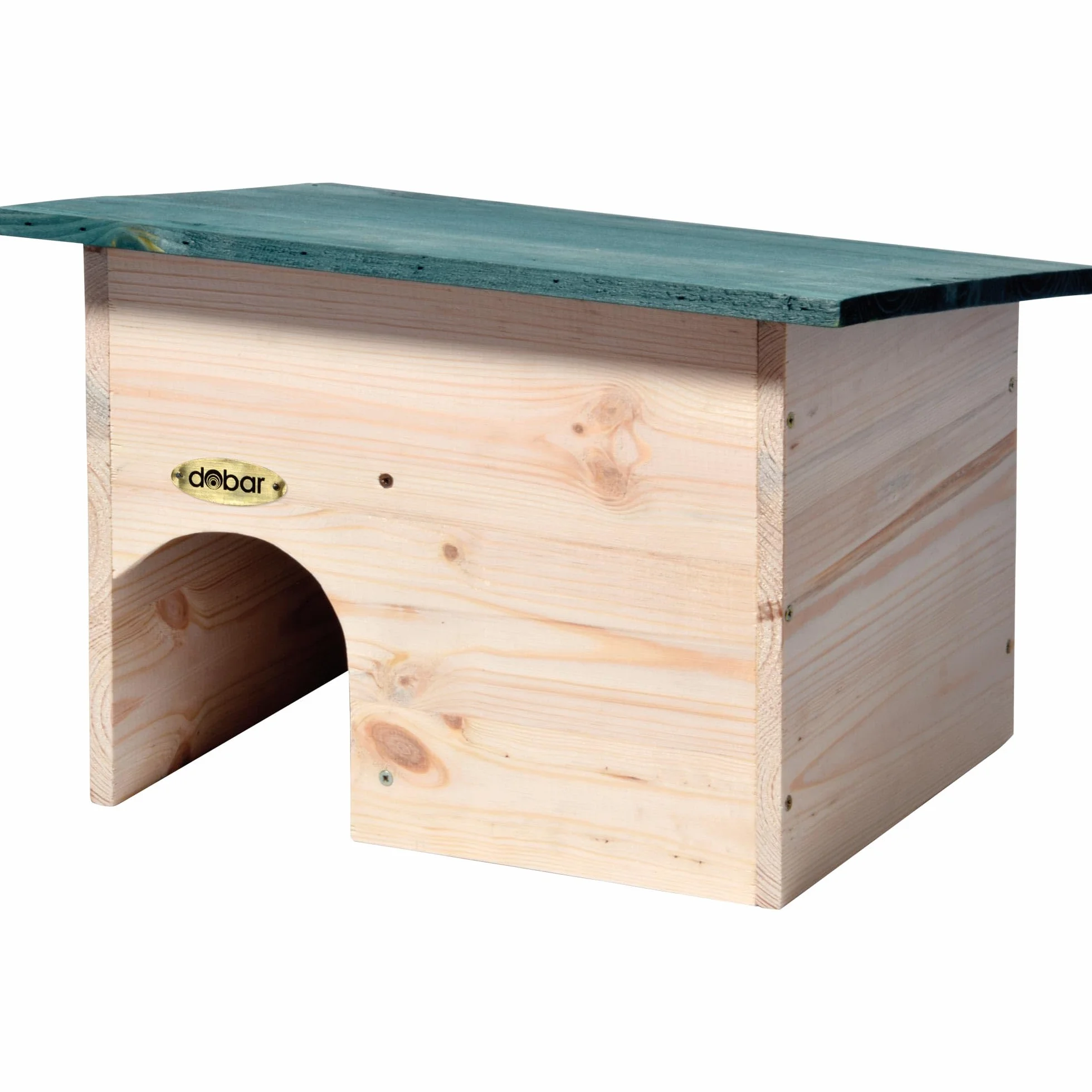 dobar® 22222e Domek z jeżami jako zestaw do montażu – sypialnia z litego drewna – jaskinia dla jeży do ogrodu – miejsce do spania z jeżem ze śluzą – hotel dla jeży z ochroną przed drapieżnikami – 34,5