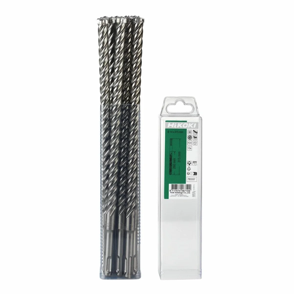 Hitachi 783326 Multi-Pack 10 wierteł SDS-Plus 4 profesjonalne cięcia 10 x 260 mm długość util 200