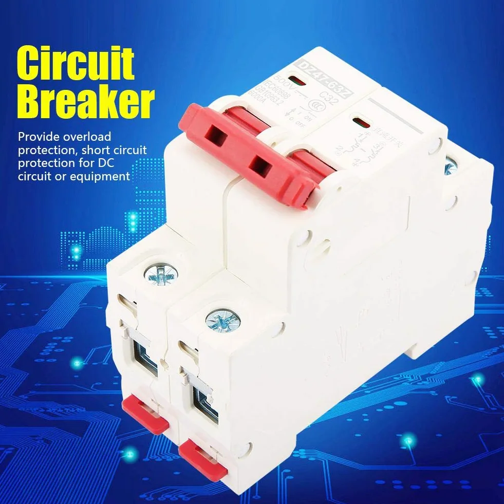 2P PV DC miniaturowy przerywacz 32A przerywacz MCB wyłącznik nadprądowy bezpieczeństwa DC 500V DZ47-63Z
