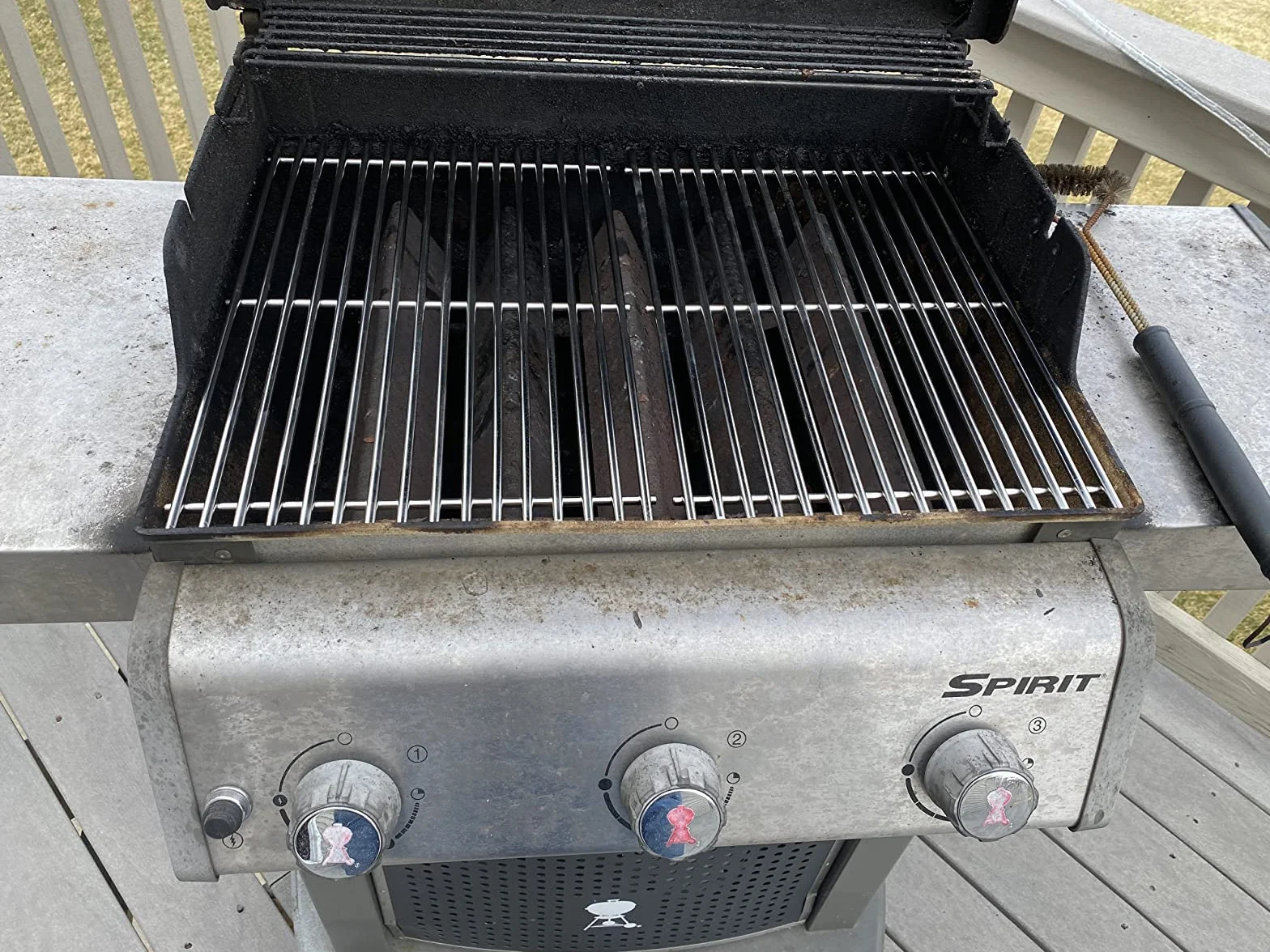 GFTIME 44,4 x 30 cm 7527 ruszt do grillowania zamiennik do Weber Spirit I & II E-310 S-310 E-320 S-320, Spirit 700 900, Genesis Silver/Platin/Gold B&C, ruszty do grilla ze stali nierdzewnej do Weber