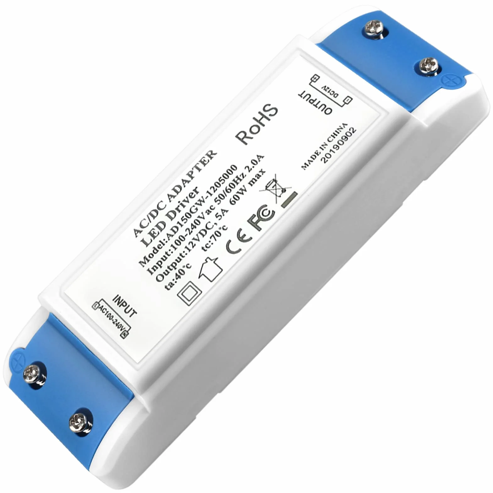 Sterownik LED 12 V 60 W 5 A zasilacz LED, transformator 240 V AC do 12 V DC, napęd LED o stałym napięciu, transformatory LED niskiego napięcia do taśm LED, lamp szafkowych i żarówek LED G4, MR11, MR16