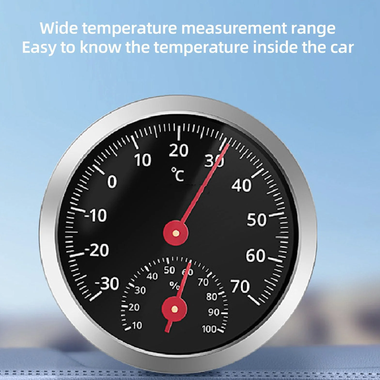 Higrometr Termometru Samochodowego 2 w 1 Mechaniczny Miernik Wilgotności Analogowej Temperatury do Sauny