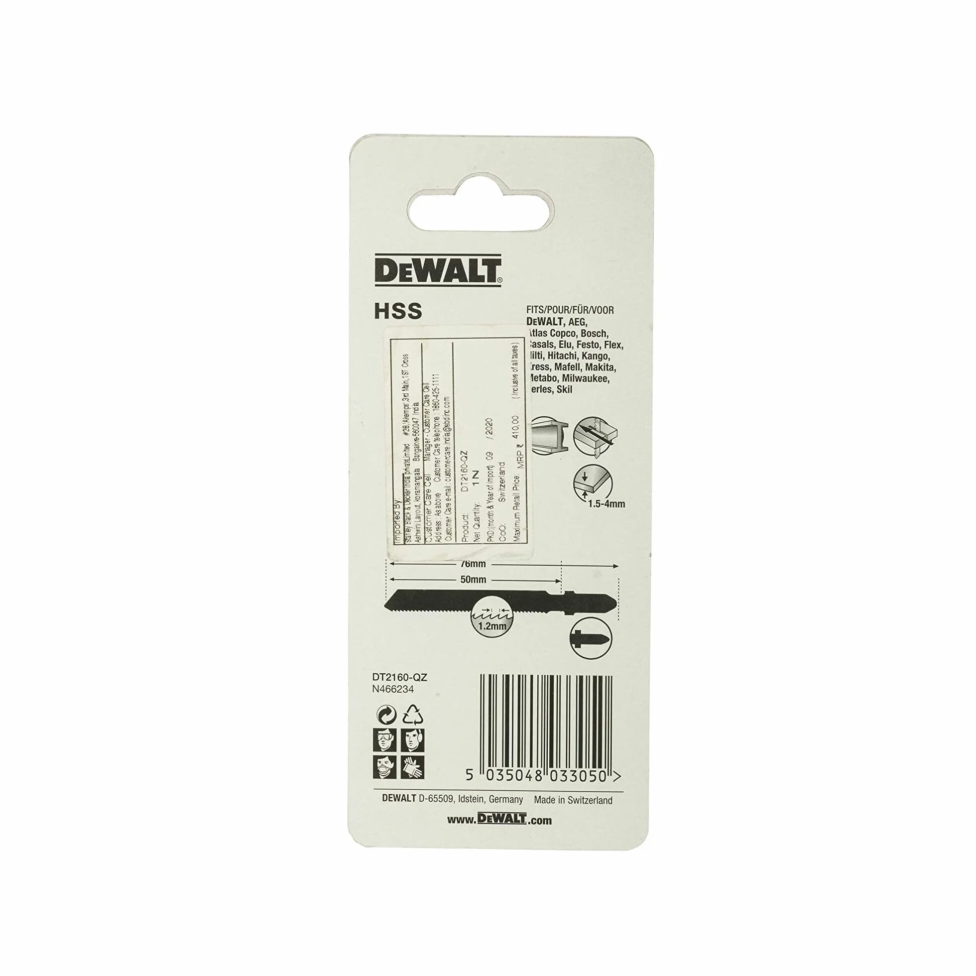 DeWalt DT2160QZ brzeszczoty do wyrzynarki do metalowego trzpienia T HSS T118A (5 sztuk)