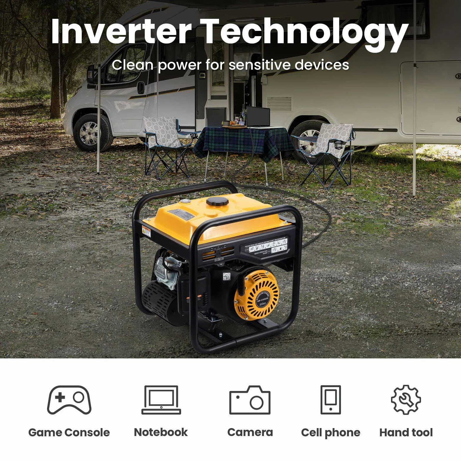 maXpeedingrods Inwerterowy generator prądu 3500 W 230 V, agregat prądotwórczy