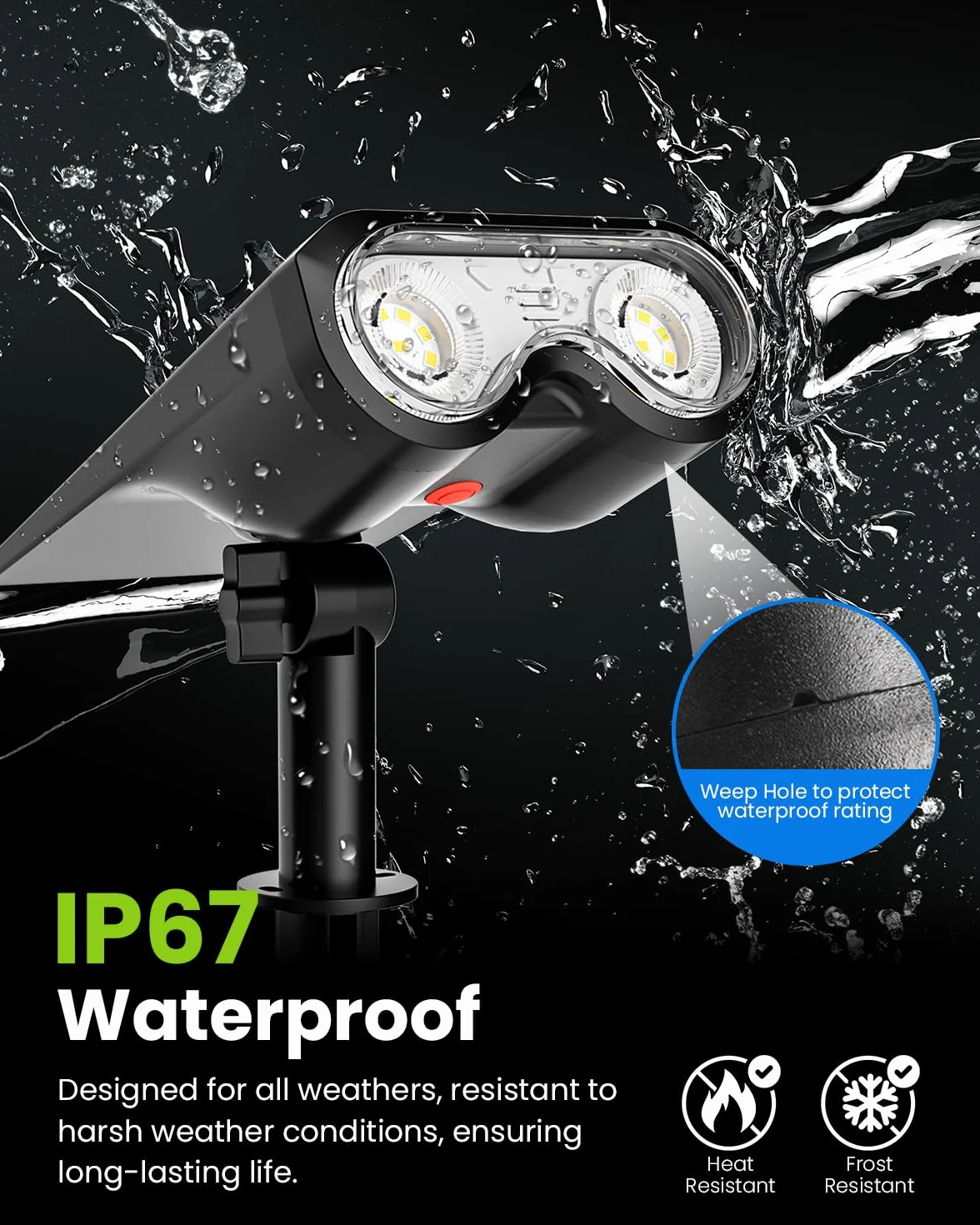 Solpex Reflektor solarny do użytku na zewnątrz, IP67, wodoszczelny, 4 sztuki, 3 tryby oświetlenia, reflektor krajobrazowy na podwórko, podwórko, basen, ogrodzenie, dom, garaż, ścieżkę (zimna biel)