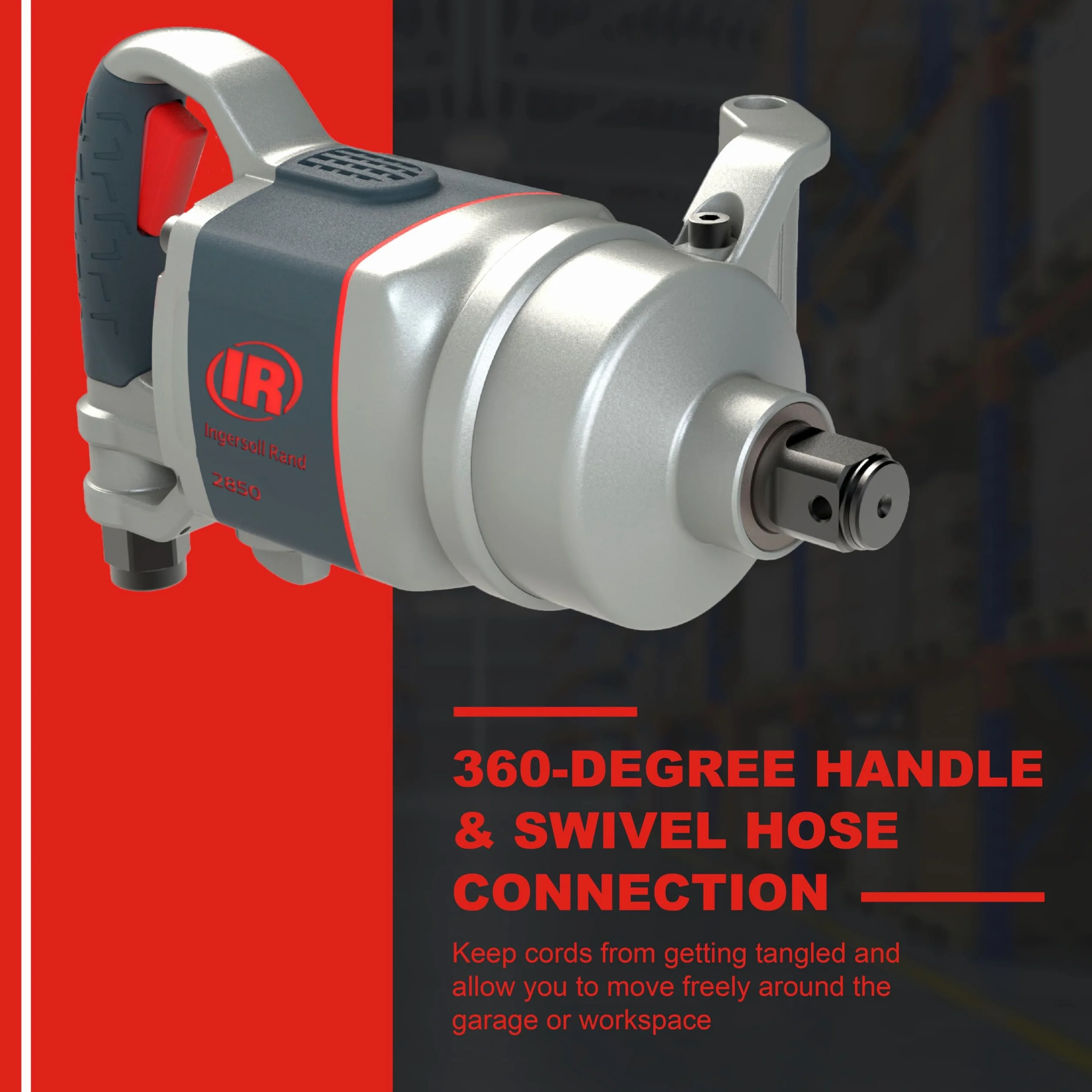 Ingersoll Rand Klucz Udarowy 2850MAX, 1-calowy Klucz Udarowy, 2850 Nm Maksymalnego Zwrotnego Momentu Obrotowego, Obudowa Odporna na Chemikalia