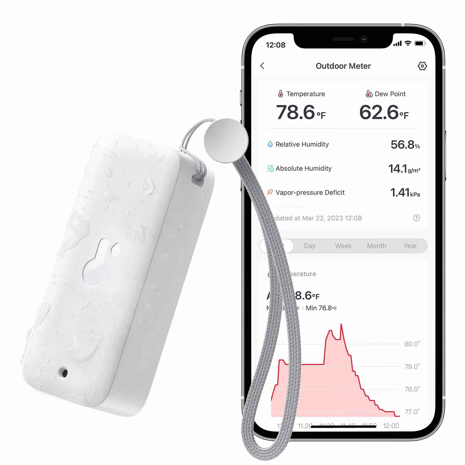 SwitchBot IP65 termometr z higrometrem Bluetooth 120 m czujnik wilgotności