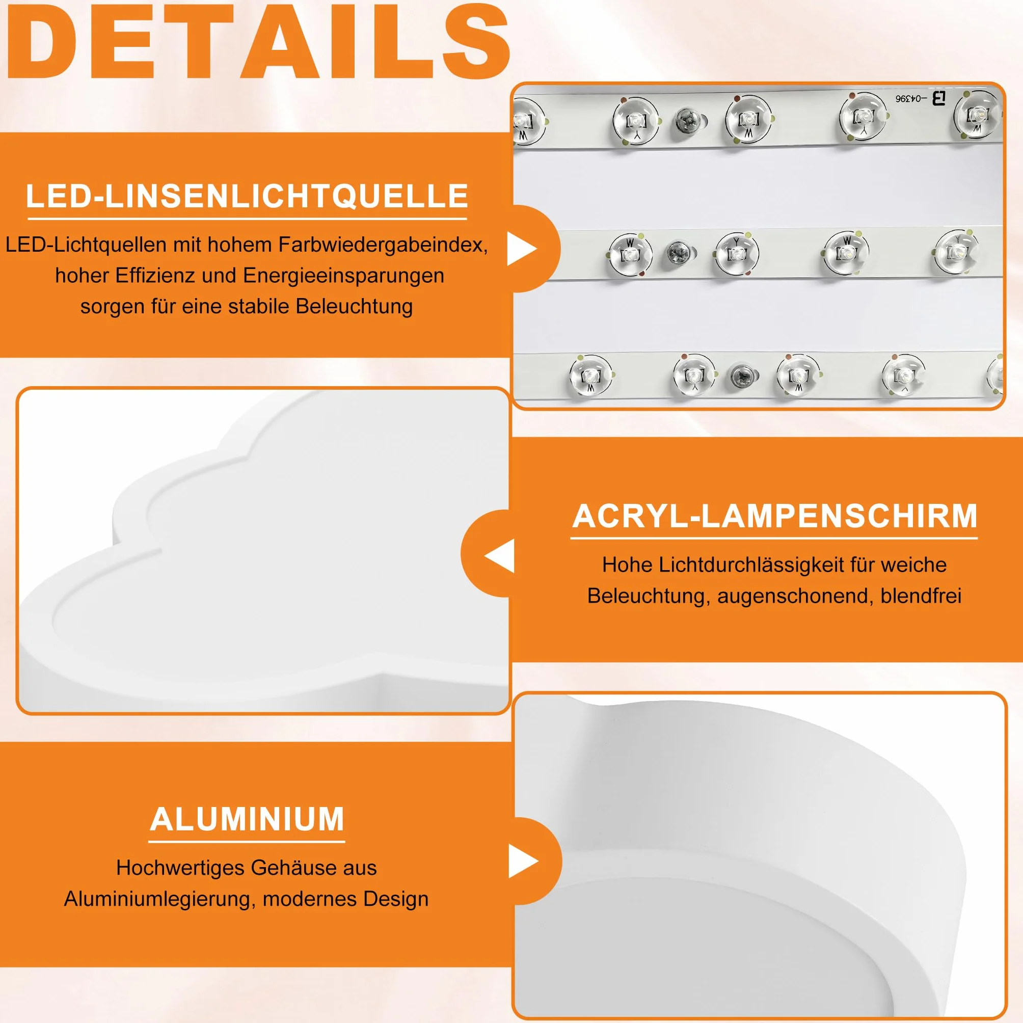 UISEBRT Lampa sufitowa LED, chmury, lampa sufitowa do pokoju dziecięcego, 48 W, ultra cienka, ściemniana, kreatywna lampa chmurowa z pilotem zdalnego sterowania, do pokoju dziecięcego,