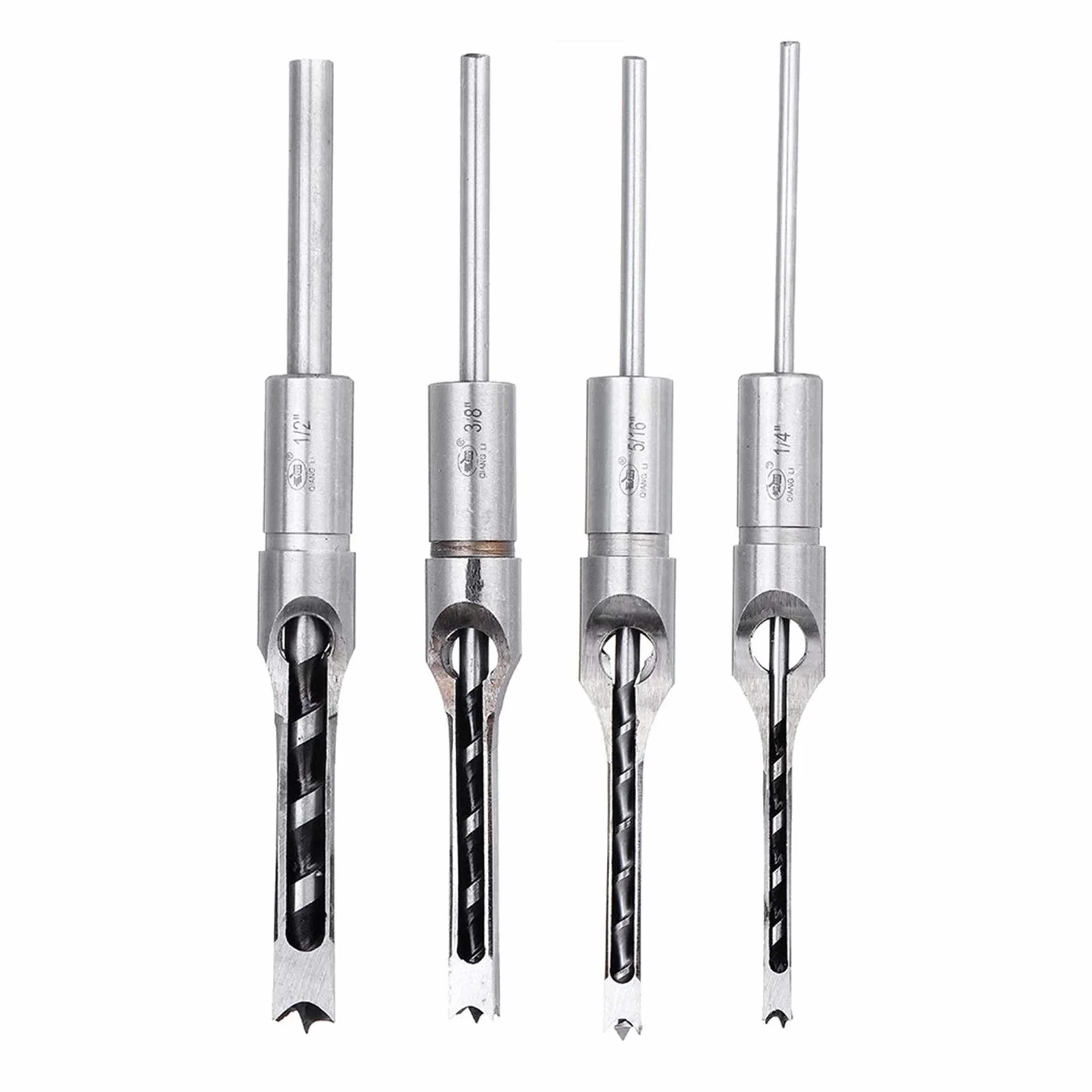 Generic 6.35/7.94/9.5/12.7mm HSS Wiertło Twist Wiertło Wiertło Drewniane Kwadratowe Otwór Ślimak Wiertła Bit Bit Bit Set(Set)