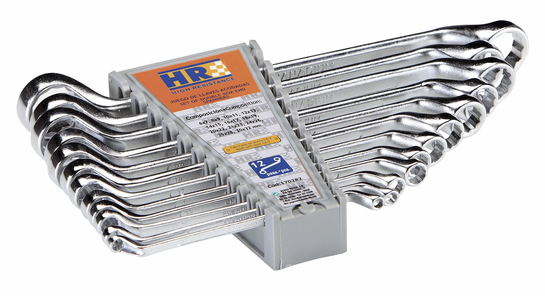 Alyco 170282 zestaw wkrętaków kątowych 12 kluczy gwiazda HR HIGH RESISTANCE DIN 838 stal szlachetna Phillips w pudełku, Carton
