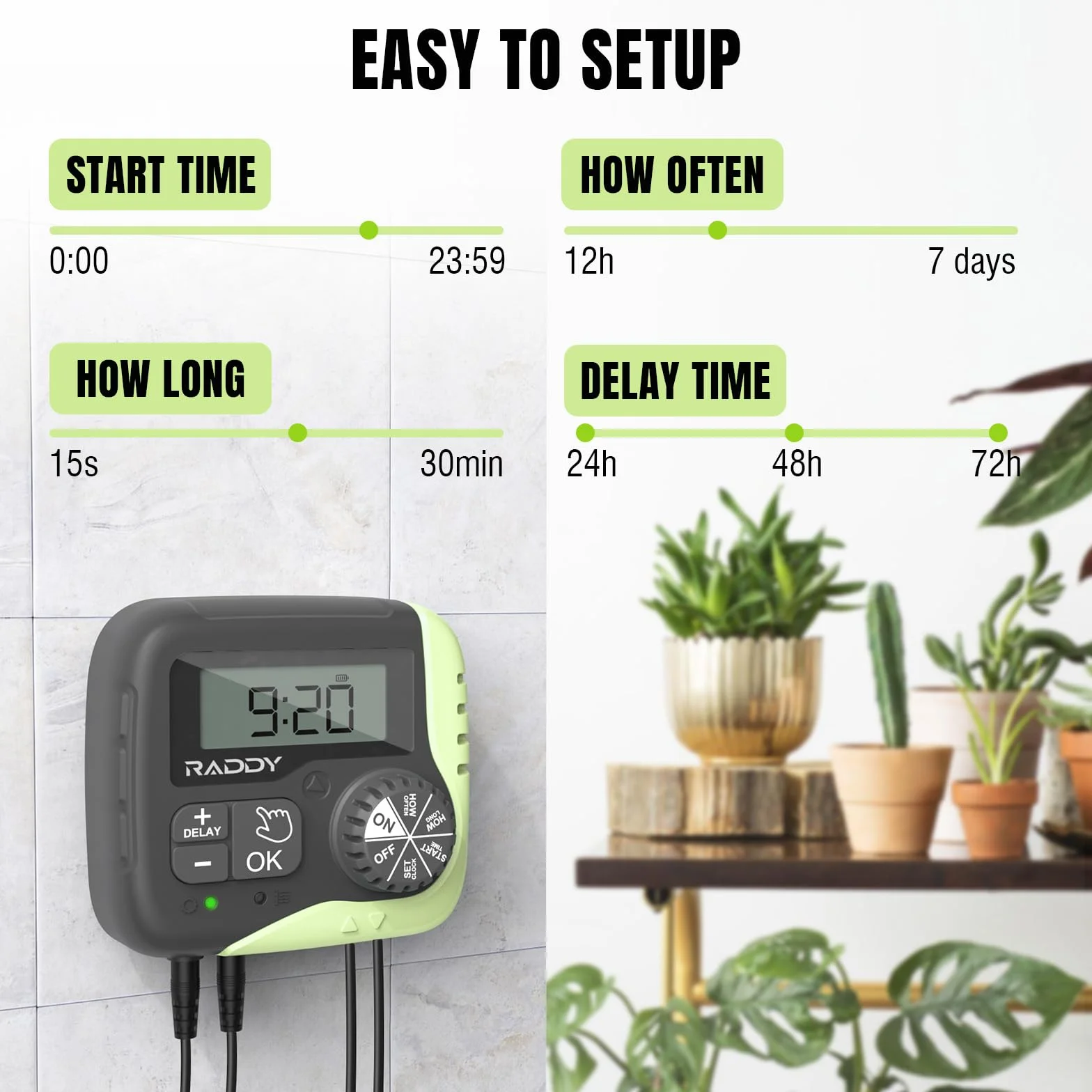 Raddy WS-1 Zestaw do nawadniania kropelkowego 5 W zasilany energią słoneczną automatyczny system nawadniania zegar wodny DIY