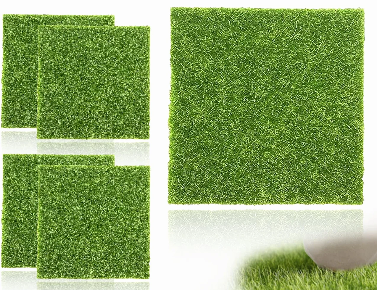 KAPSING 4 szt. sztuczna trawa 15x15 cm dywan miniaturowa dekoracja ogrodu mech DIY