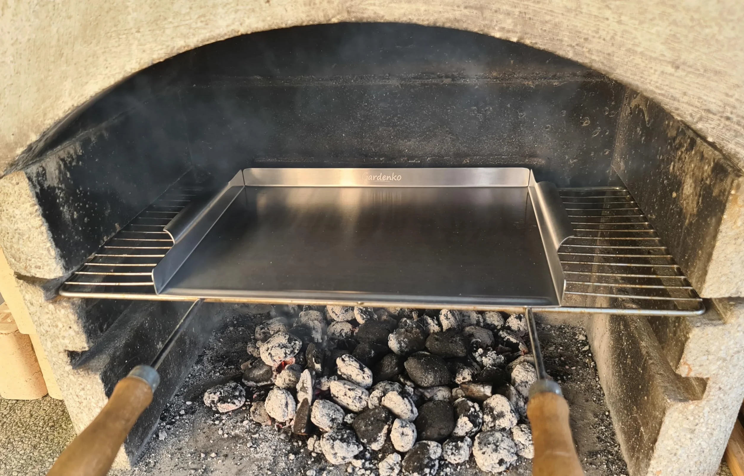 Płyta grillowa ze stali nierdzewnej 1 mm 39,4 x 29,1 cm do grilla węglowego plancha do smash burgerów