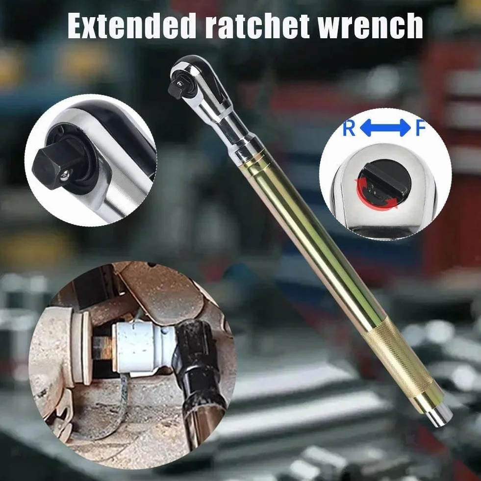Przedłużany Klucz Grzechotkowy 1/2" Do Adaptera Wiertarskiego,Z Uniwersalnymi Adapterami Napędu Kwadratowego 3/8",1/4", Wielofunkcyjny Zestaw Kluczy Grzechotkowych Z Szybkim Zwalnianiem