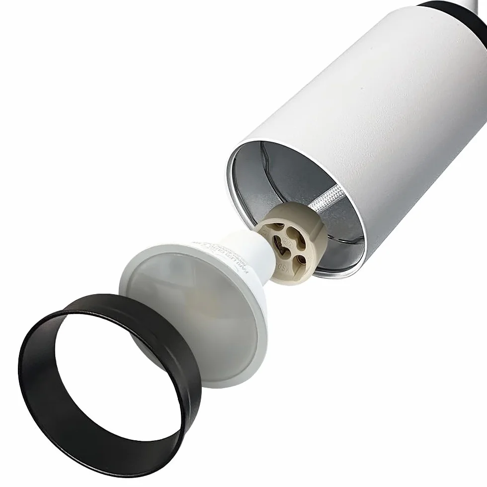 Lampa Sufitowa Reflektor Sufitowy Natynkowy Biało-Czarny MALGA 1 DUO Pojedyncza Regulowana Oprawa Sufitowa do LED Lampa Ścienna Wewnętrzna Spot Ścienny Oświetlenie Przedpokoju Salonu Jadalni