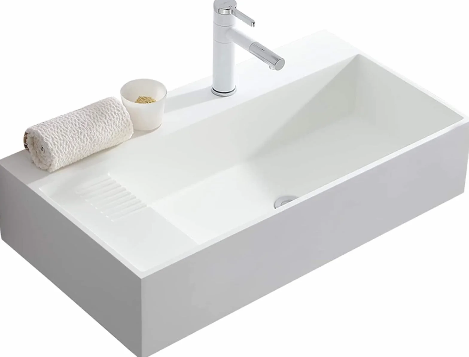 Umywalka Łazienkowa Nablatowa, Ceramiczna Umywalka Łazienkowa, Umywalka Wisząca, Białe Umywalki Nablatowe Do Garderoby, Prostokątna Umywalka Z Marmuru Sztucznego Z Wzorem,700mm