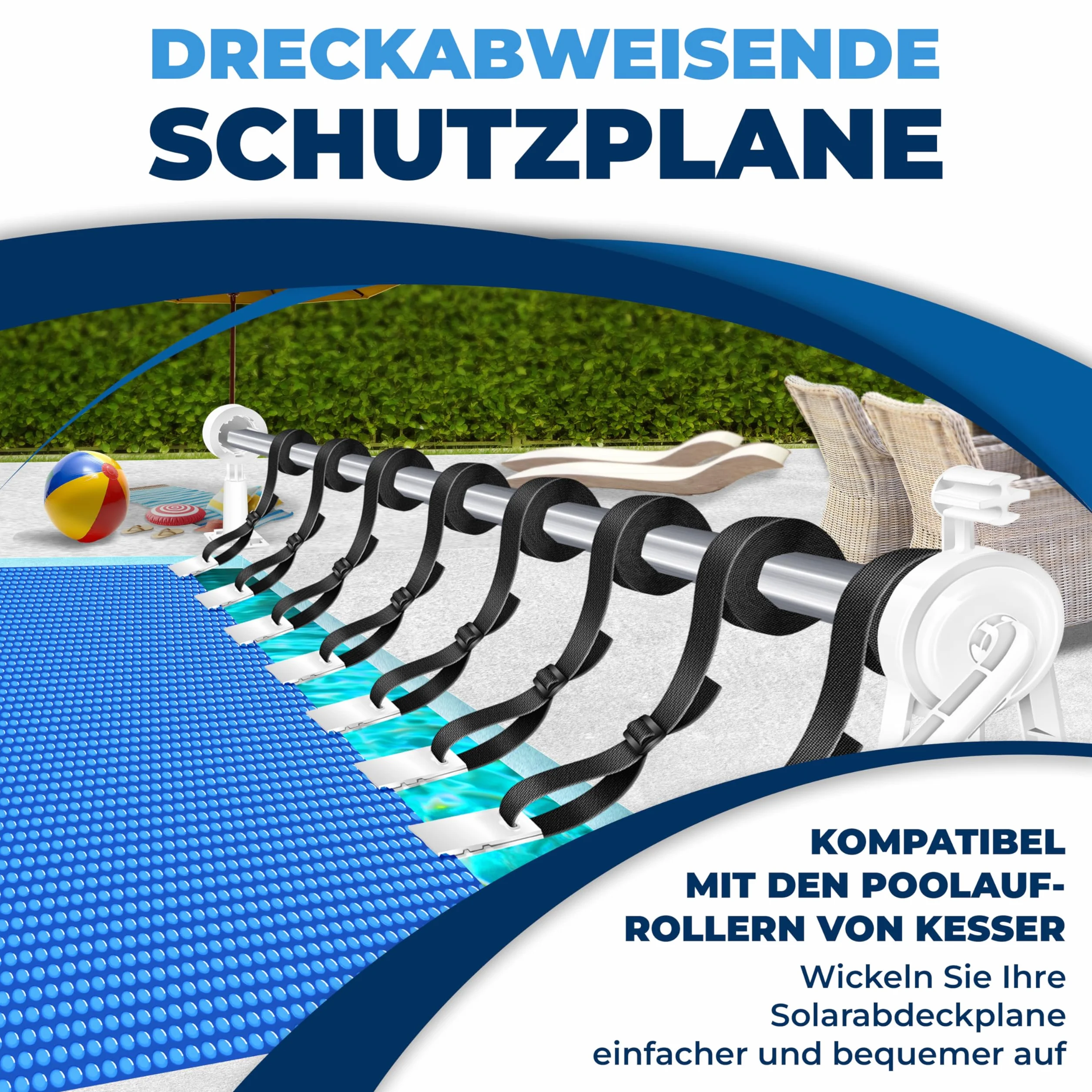 KESSER Plandeka solarna do basenu okrągła Ø 427 cm 120 µm folia solarna do podgrzewania wody