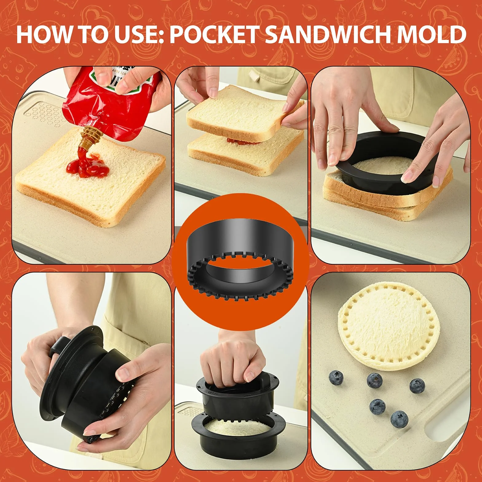 Prasa do hamburgerów 4 w 1 Patty-Maker Slider z 100 płytami papieru woskowego