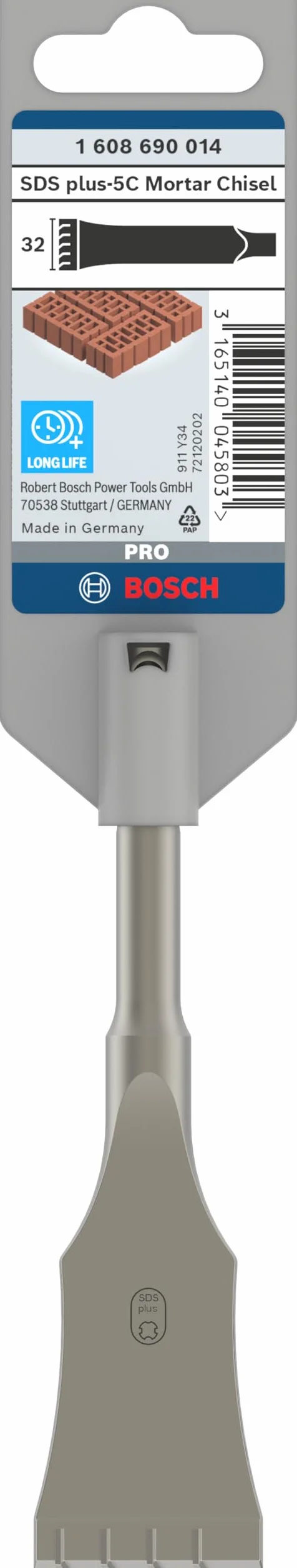 Bosch Professional dłuto do fug SDS-plus z twardego metalu (długość 130 mm)