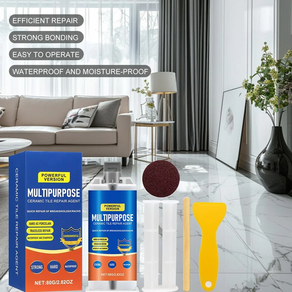 Zestaw do naprawy płytek, zestaw naprawczy wanny, naprawa ceramiki zlewu, wodoodporny zestaw do naprawy płytek, ceramiczny zestaw naprawczy do prysznica i emalii do pęknięć