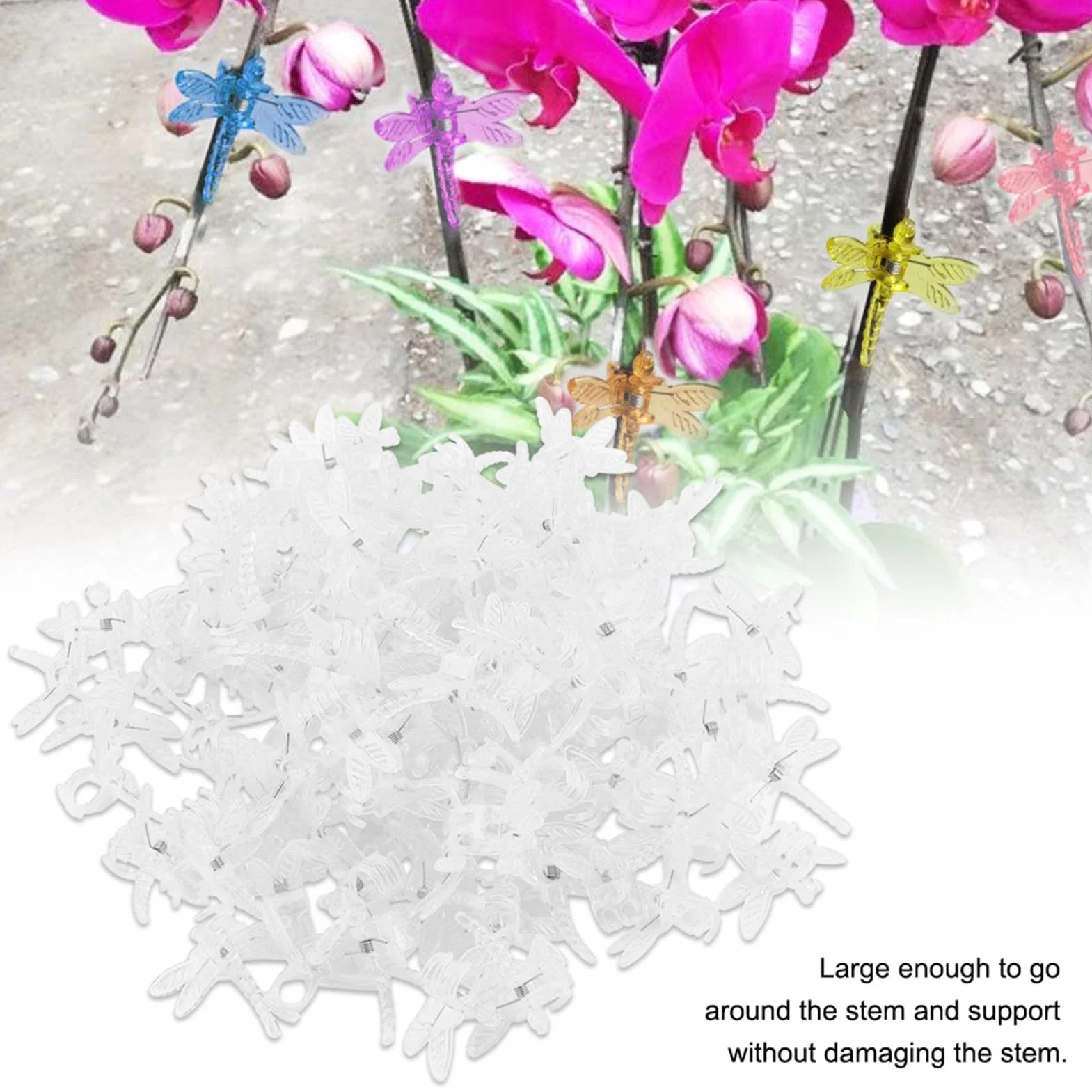 Klipy Roślin Orchid Przenośne Daisy Ogród Kwiat Wsparcie Lekkie Połącz Rośliny Narzędzia Ogrodowe Przezroczysty