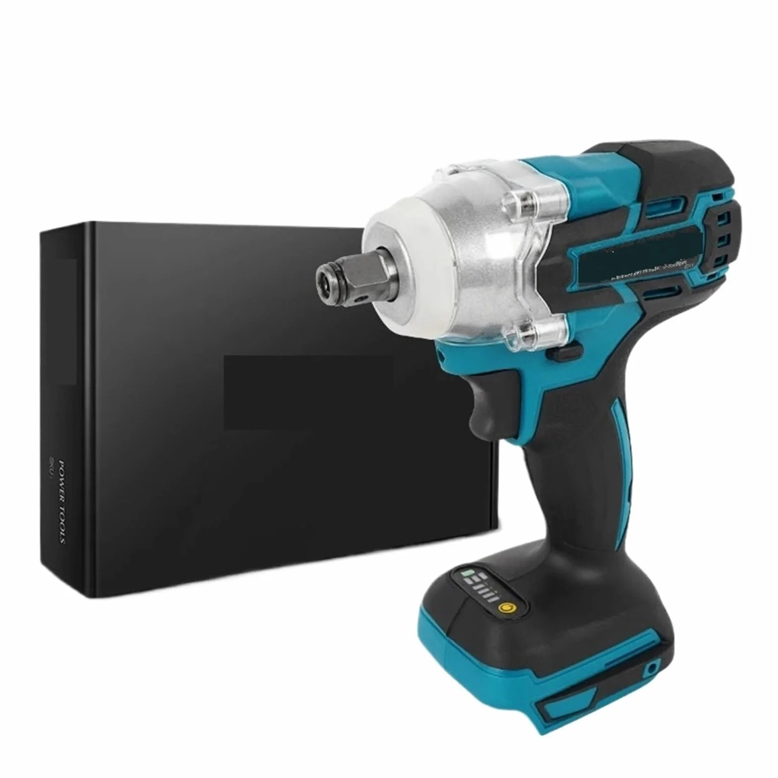 Klucz udarowy Bezszczotkowy Elektryczny Klucz Udarowy Akumulatorowy Klucz Udarowy 1/2 Cala Elektronarzędzia Kompatybilne Z Akumulatorem 18 V(Blue)
