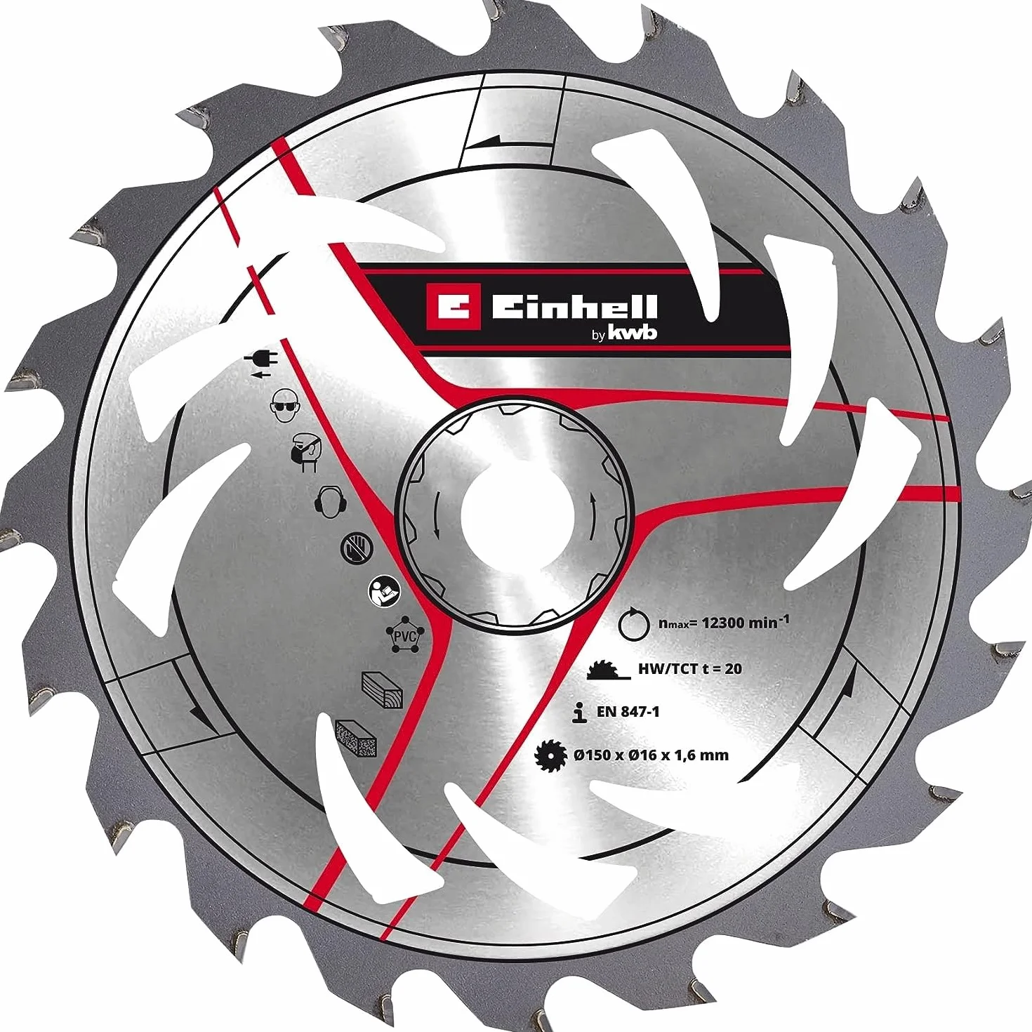 kwb firmy Einhell HM akcesoria do piły tarczowej do piły ręcznej (średnica 150 x 16 mm, 20 zębów, szybkie brzeszczoty, idealne do stosowania z urządzeniami akumulatorowymi).