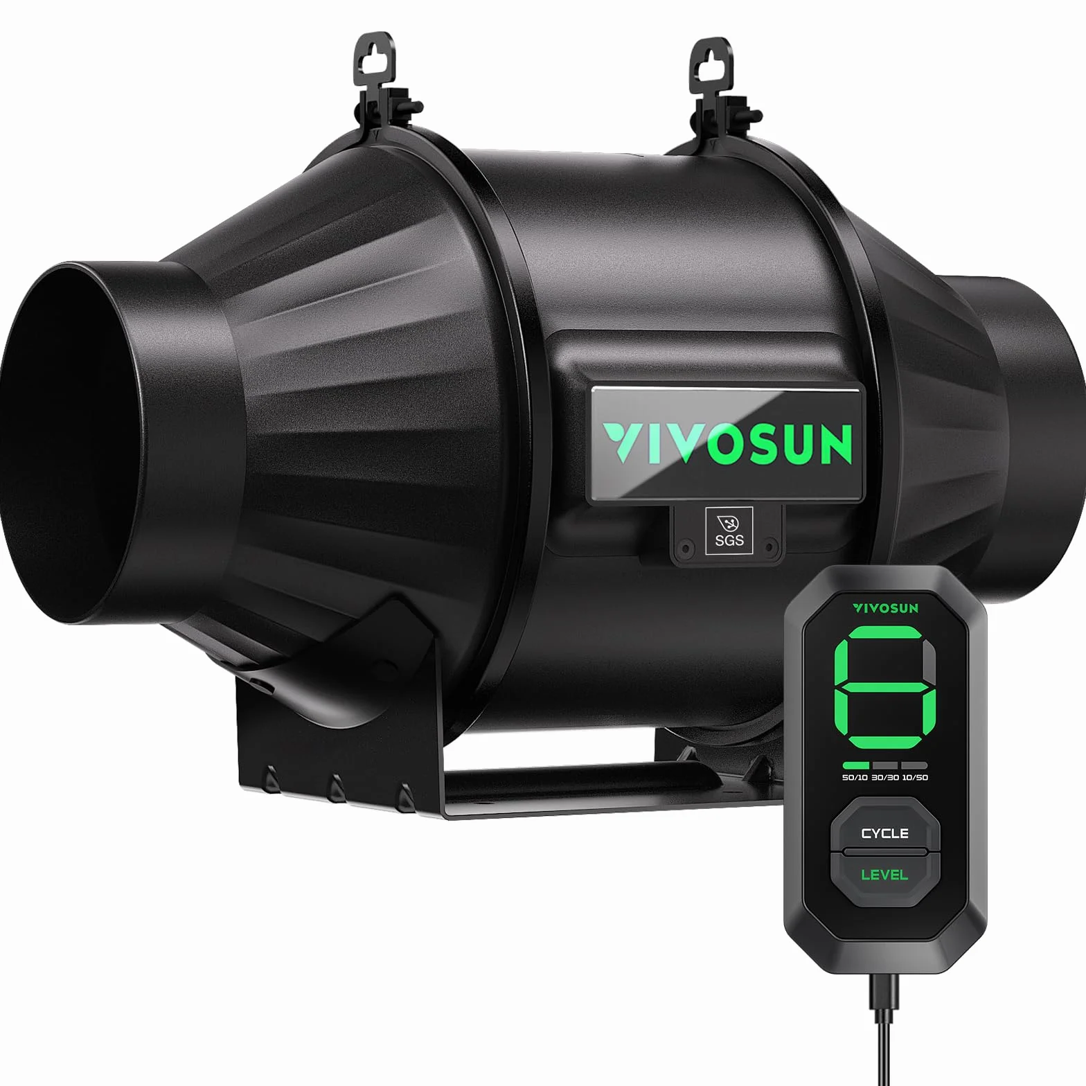 VIVOSUN AeroZesh Wentylator kanałowy T4 100 mm 357 m³/h z regulatorem prędkości E12 EC PWM
