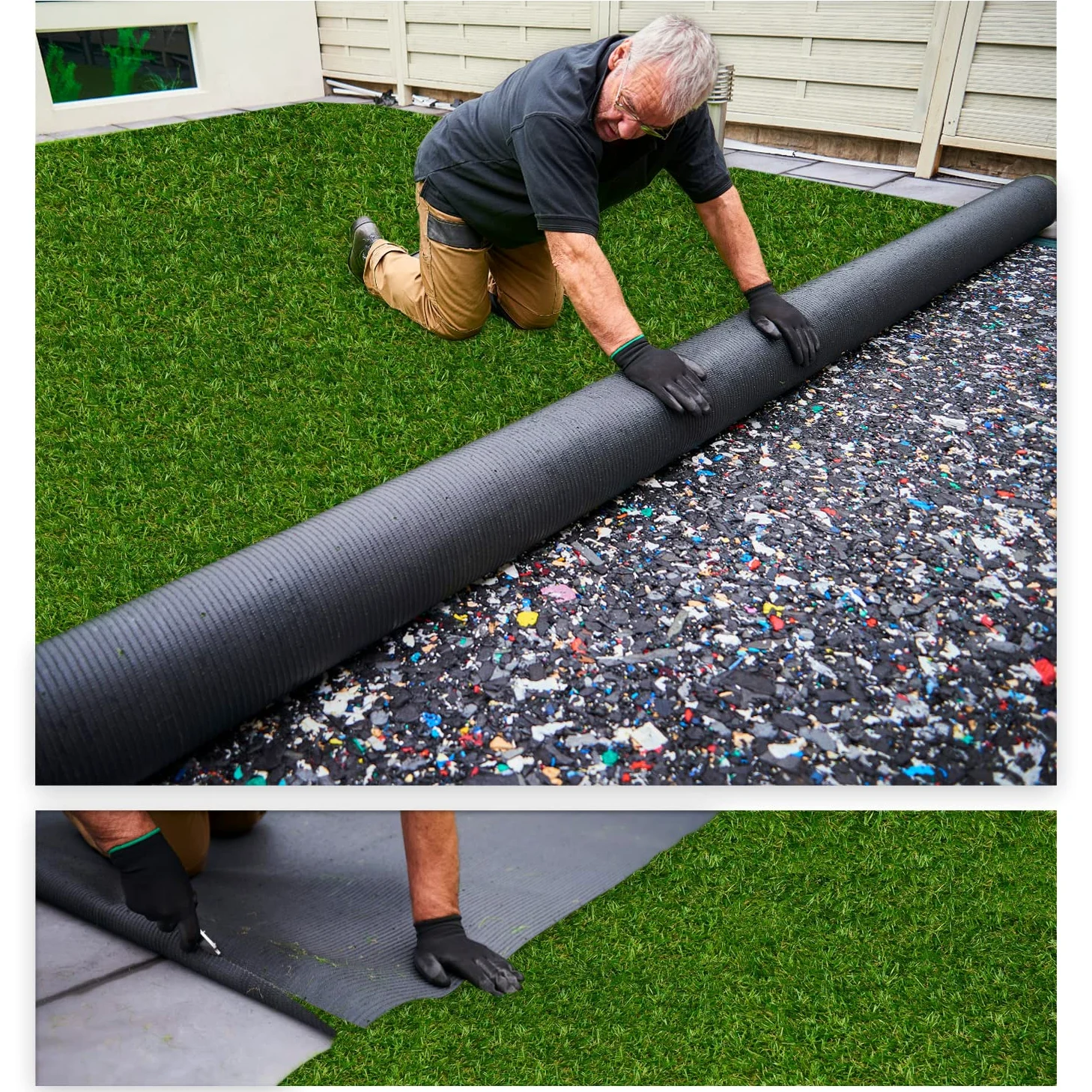 MDEKOR Sztuczna trawa do użytku na zewnątrz – sztuczna trawa odporna na warunki atmosferyczne, dywan trawnikowy sprzedawany na metry, zielony, 250 x 200 cm, przepuszczająca wodę wykładzina balkonowa, z drenażem, 200 cm szerokości, o wyglądzie prawdziwej t