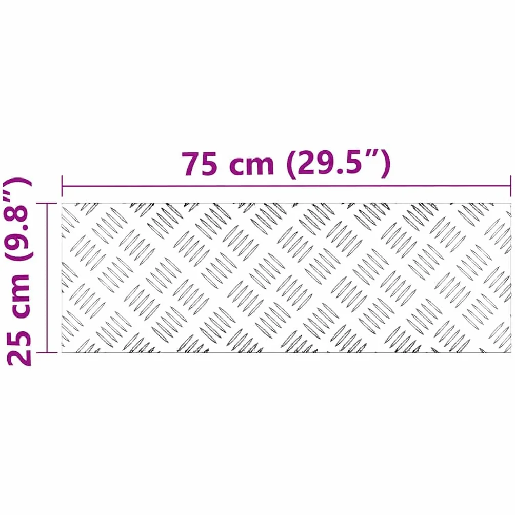 Stopnie schodowe, 4 sztuki, srebrne, 75 x 25 cm, aluminium | Antypoślizgowa, kwadratowa konstrukcja, do użytku wewnątrz i na zewnątrz, łatwa pielęgnacja
