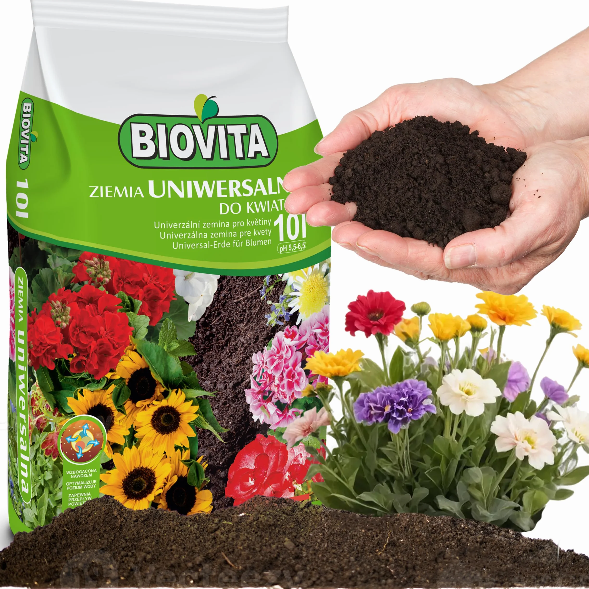 BIOVITA Podłoga uniwersalna 10 l ziemia do roślin naturalne pochodzenia