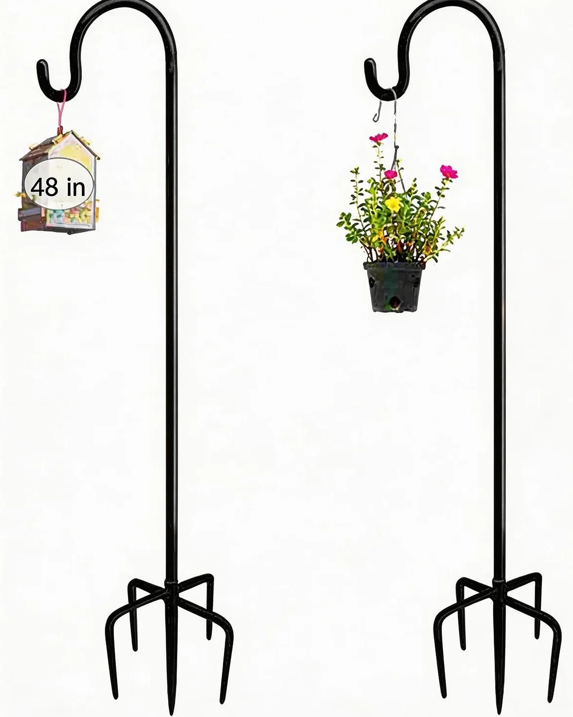 Haczyki Shepherds Crook 120 cm regulowana wysokość metalowy hak obramowania 3-częściowy