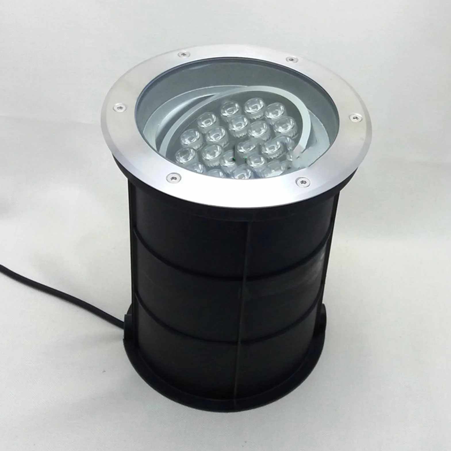 Lampa ogrodowa - zewnętrzna wpuszczana reflektor LED, wbudowany reflektor LED z regulowanym oświetleniem podziemnym AC85-265V, wodoodporne oświetlenie ogrodowe IP65, do okrągłej lampy krajobrazowej