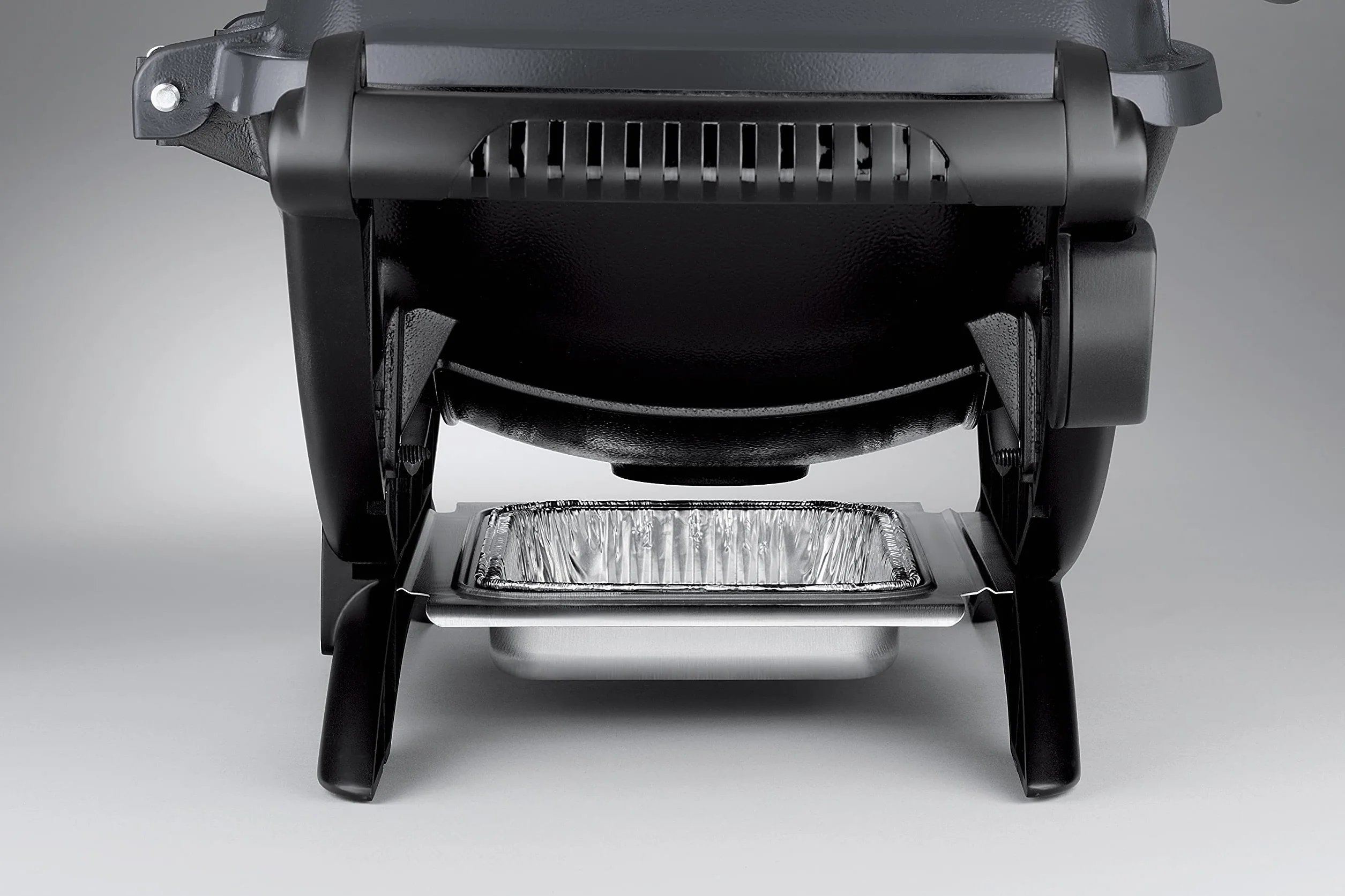 Weber Q1400 Elektryczny Grill, powierzchnia grillowania 43 x 32 cm, przenośny BBQ Grill,2-częściowy żeliwny ruszt pokryty emalią porcelanową, pokrywa i obudowa aluminiowa - Ciemnoszary (52020079)