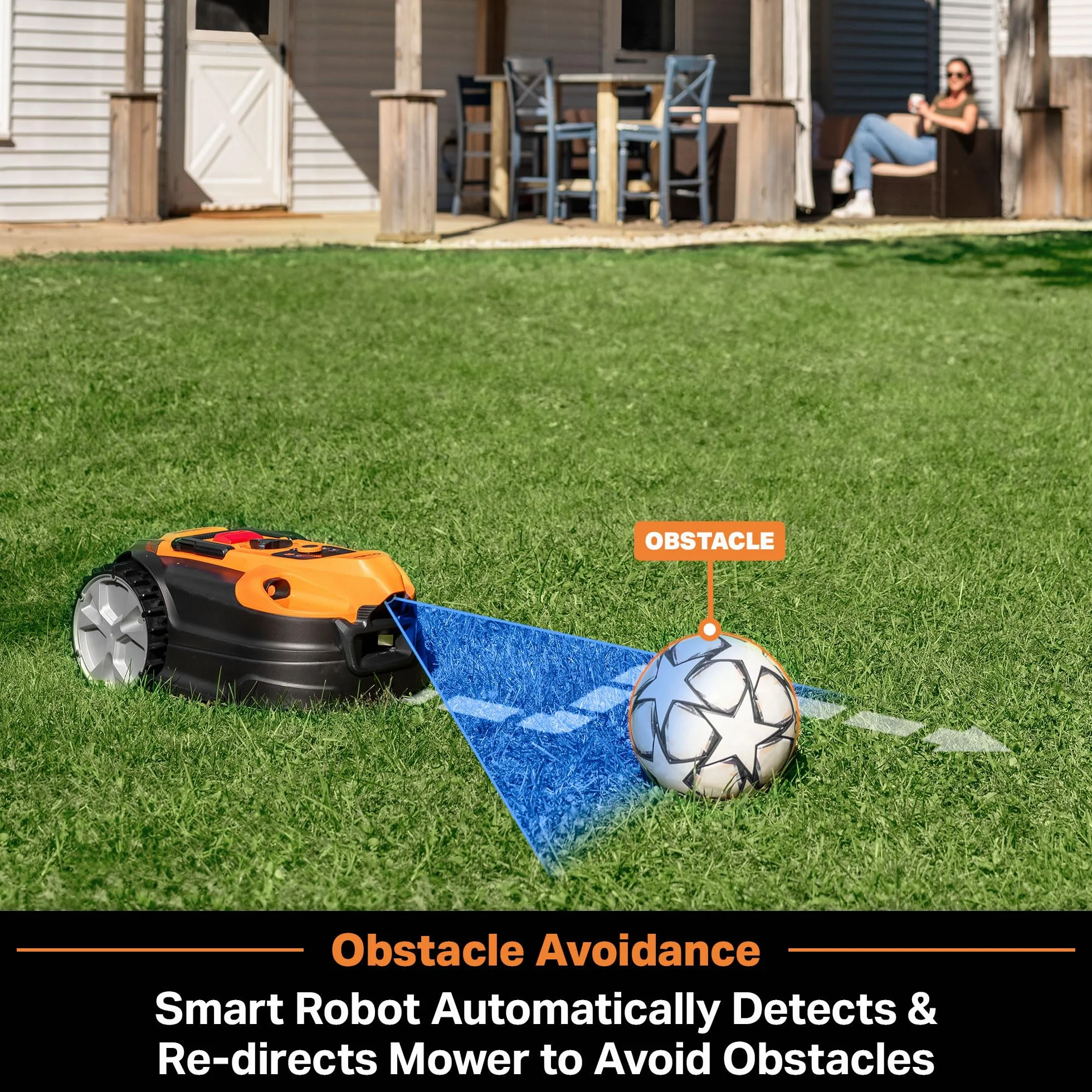 LawnMaster VBRM18AMID4R robot koszący bez kabla ograniczającego 800㎡ 4 Ah nawigacja optyczna