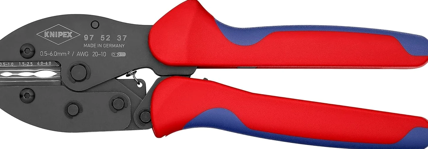 KNIPEX PreciForce Szczypce do zagniatania z osłonkami wielokomponentowymi 220 mm, 97 52 37 | Z uchwytami wieloskładnikowymi