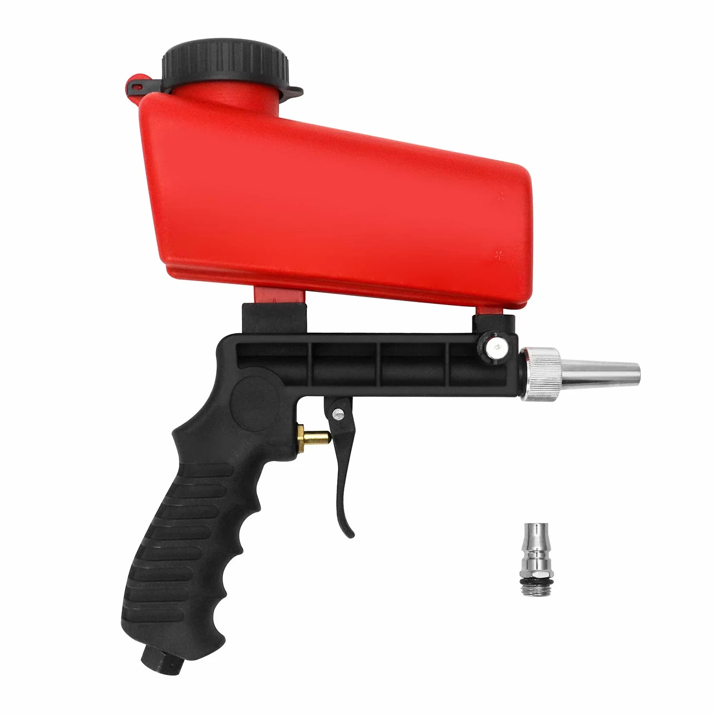 Pneumatyczny pistolet do piaskowania QWORK, urządzenie do piaskowania, wymienne pneumatyczne końcówki do piaskowania i szybkozłącze