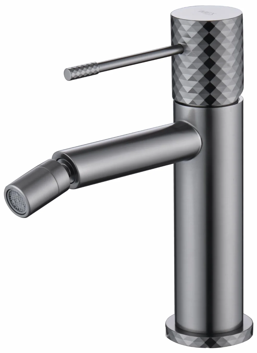 IMEX kran bidetowy, bateria bidetowa, bateria bidetowa, bateria bidetowa z mieszaczem ciepłej i zimnej wody, bateria Bidet, łatwa instalacja, seria Genua, kolor czarny pistolet metalowy