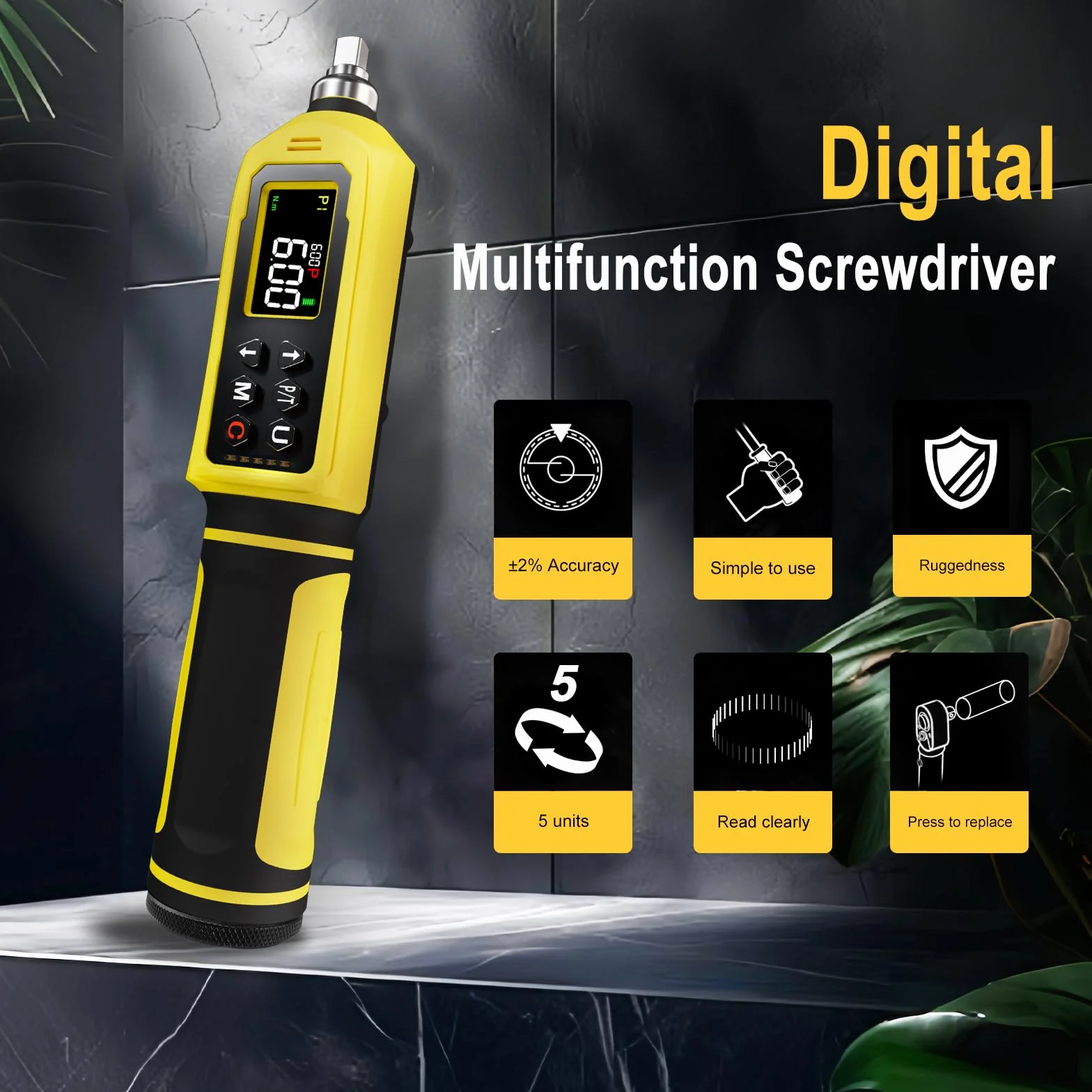 ATsafepro Elektroniczny Wkrętak Dynamometryczny 1/4 Cala, 0,09-6 Nm, 46 Elementów,Dokładność ±1%, Brzęczykiem I Wyświetlaczem LCD,Do Konserwacji Rowerów, Sprzętu Precyzyjnego, Majsterkowania