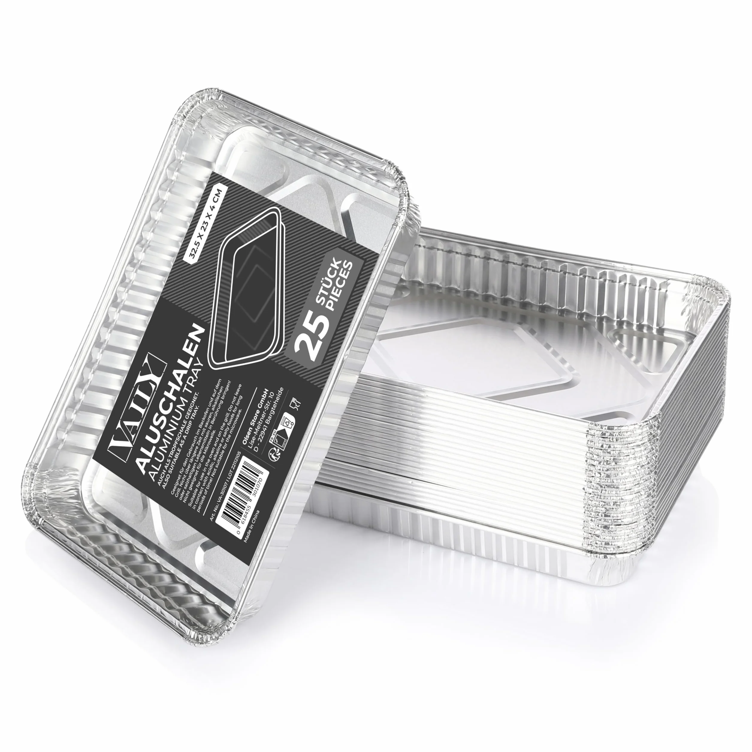 Aluminiowe tacki ociekowe 25 sztuk 32,5 x 23 cm do grilla gazowego węglowego elektrycznego