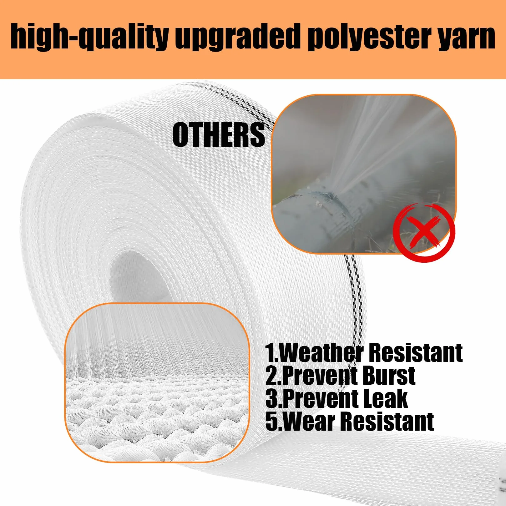 Wąż do pompy wodnej 32 mm x 10 m płaski z tkaniny do pomp głębinowych