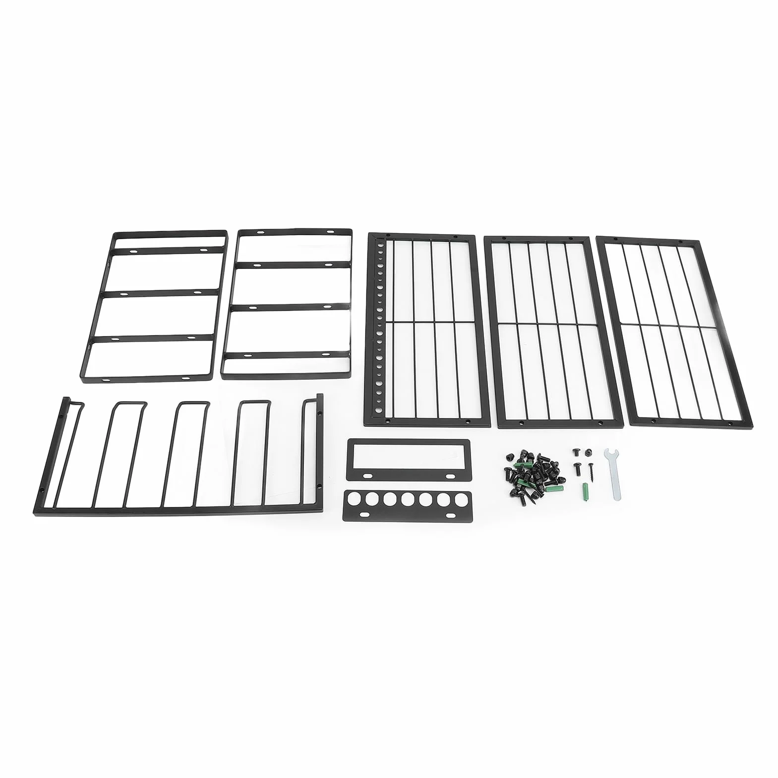 lyrlody Organizer na Elektronarzędzia, Montowany na ścianie Organizer Elektronarzędzia 4-warstwowy żelazny Stojak do Przechowywania z 4 Otworami Wiertła Uchwyty Boczne Zdejmowana Konstrukcja do Szopy