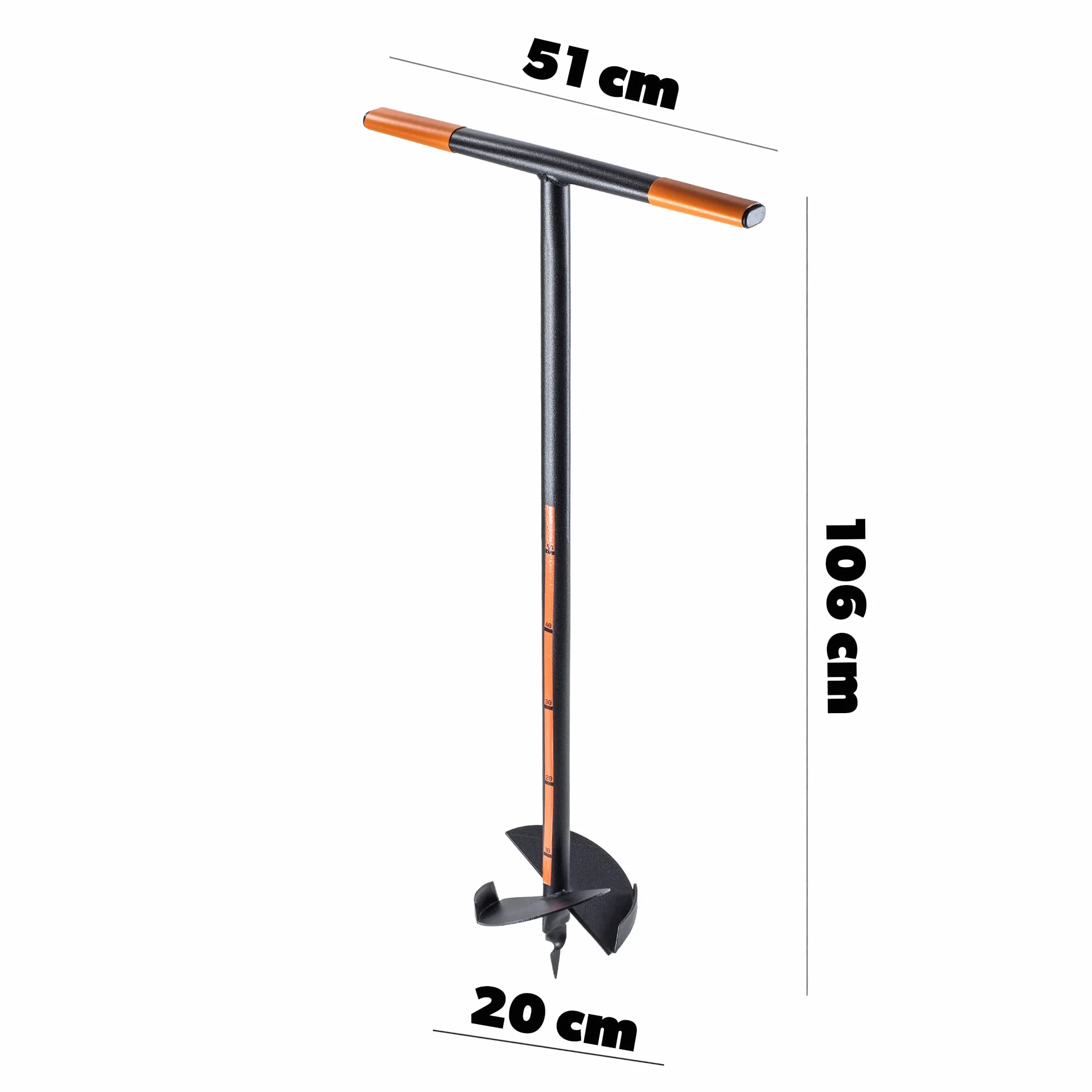KADAX Świder ziemny ręczny 200 mm metalowy spiralny do ogrodu
