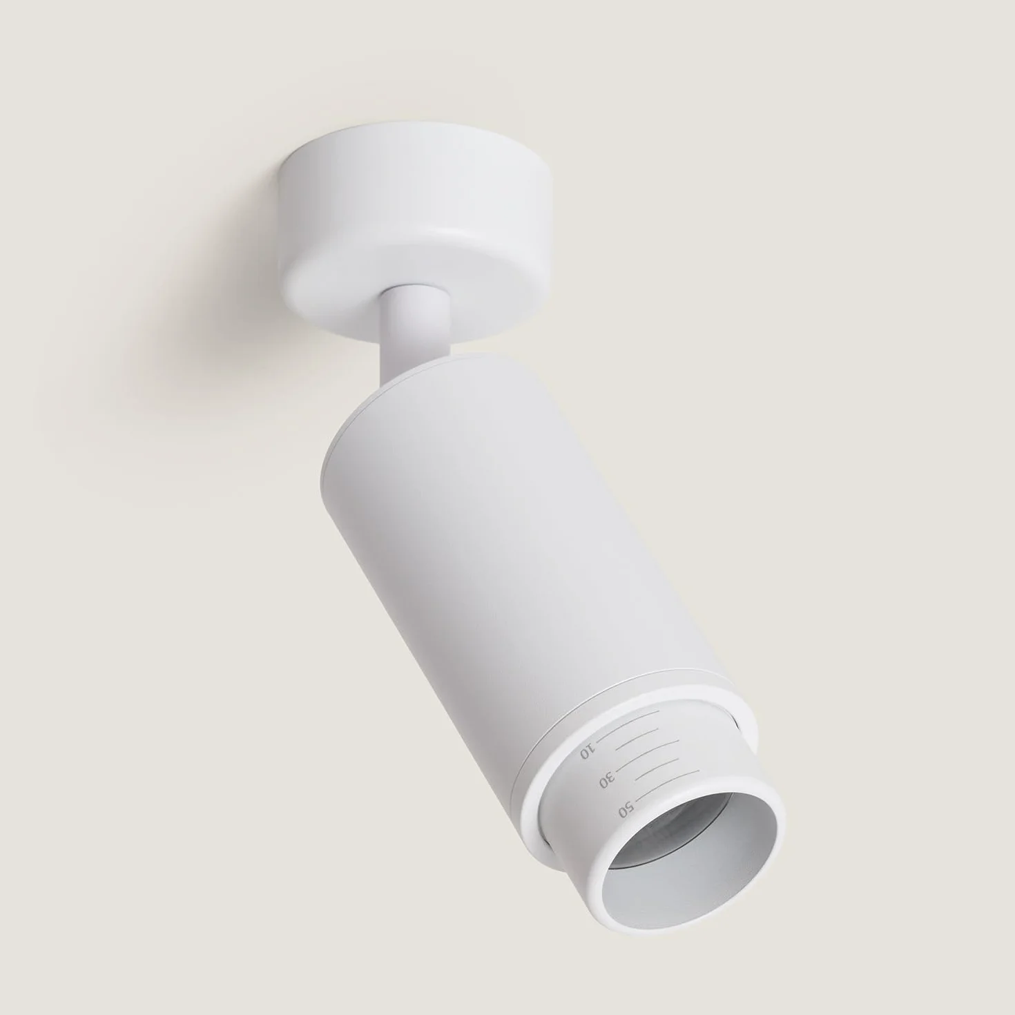 LEDKIA LIGHTING Reflektor Natynkowy Multi-Kątowy 10–50° Aluminiowy do Żarówek GU10 ÁGATA Biały GU10
