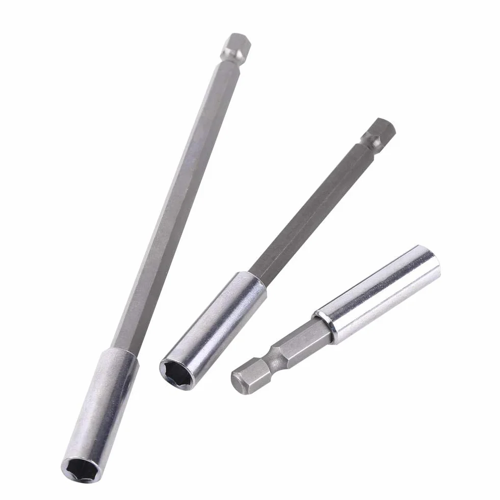 3 x magnetyczny uchwyt do bitów, 6 cm/10 cm/15 cm, zestaw przedłużający wiertło sześciokątne 1/4", uchwyt do bitów sześciokątnych