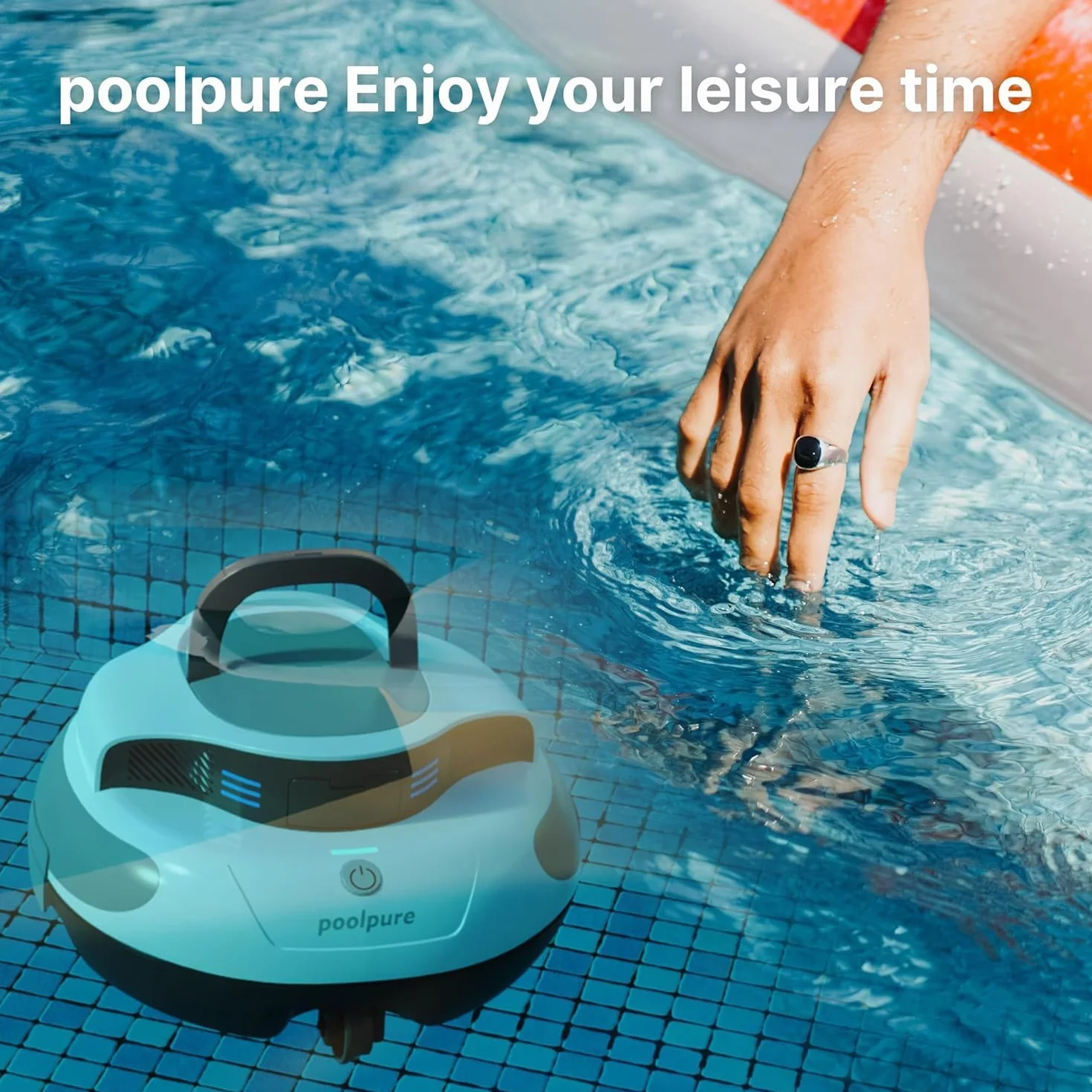 POOLPURE Robot basenowy bezprzewodowy 5000 mAh IPX8 podwójny silnik automatyczne parkowanie