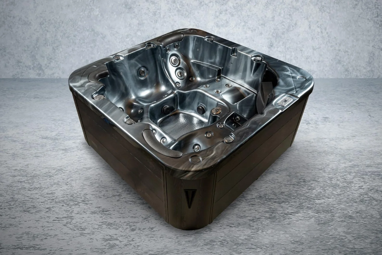 American Outdoor Whirlpool Torina Pearl Shadow 215 x 215 cm – 5 osób – 53 dysze do masażu – sterowanie gekonem – kolorowe światło LED – uzdatnianie wody UV – pełna izolacja – w zestawie osłona
